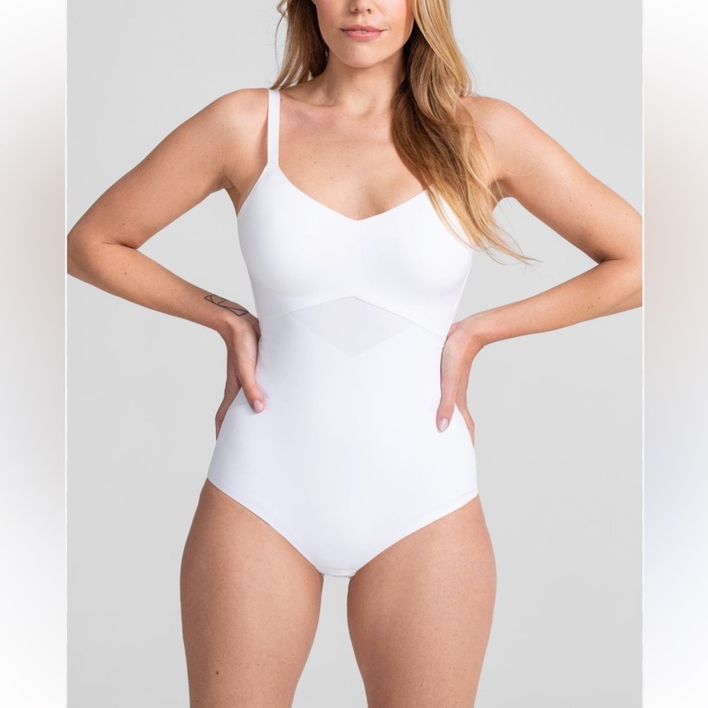 Honeylove Liftwear Cami Bodysuit Astral White Shapewear Size S